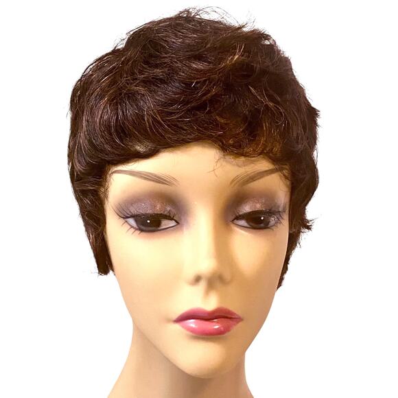 Vivica Fox Pure Stretch Cap Wig Carita FS1B/30 Off Black Copper Human Hair NWT - Picture 10 of 10